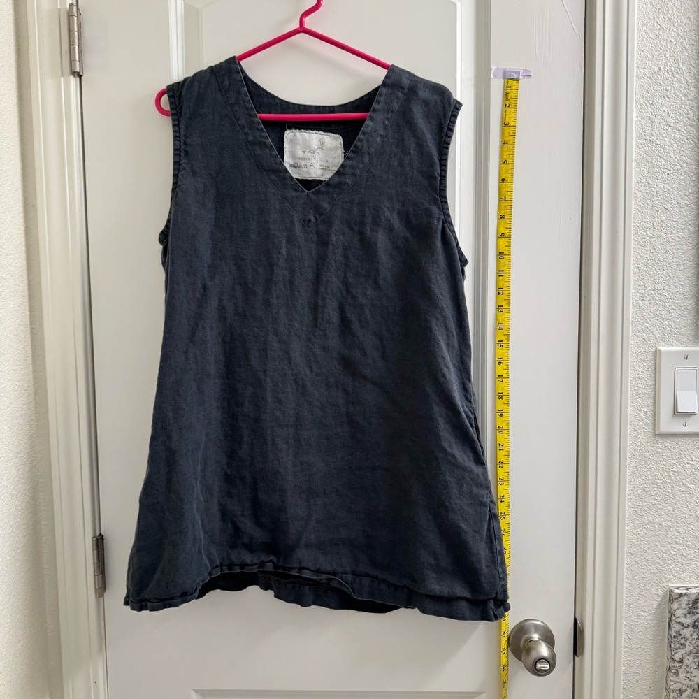Notperfectlinen NPL linen tunic dress in beautiful blue gray size M/L. Pockets!